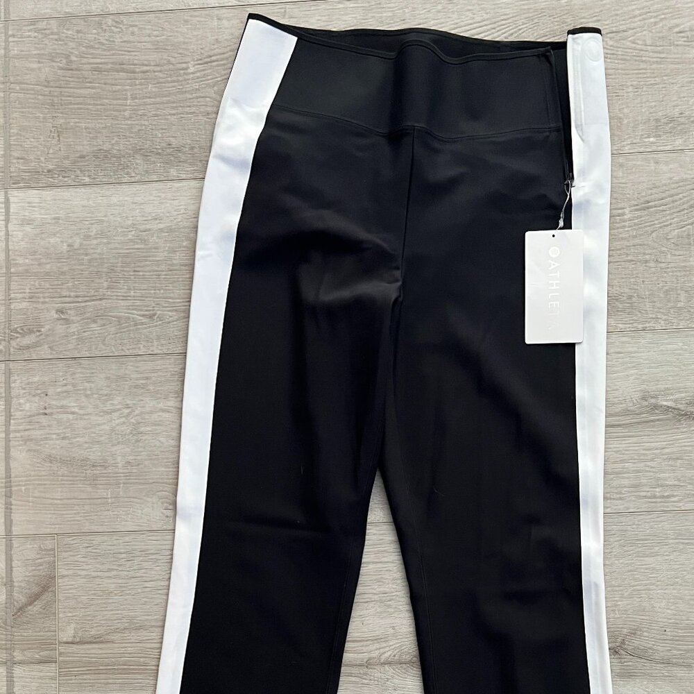 Black Track Pants with White Side Stripe